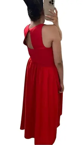 Hutch ANTHROPOLOGIE Asymmetric Red Maxi Dress Sz M