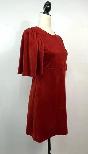 ZARA  Trafaluc Red Suede Boxy Mini Dress size XS