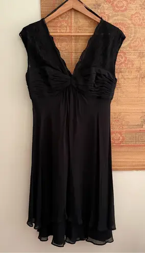 Donna Ricco 90s Silk Black Lace Chiffon Cocktail Dress