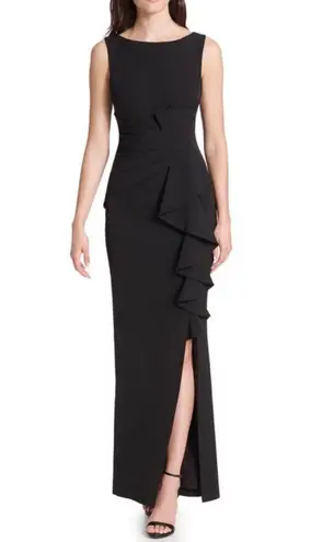 Eliza J Black Ruffle Front Gown - Size 8 - Stunning!
