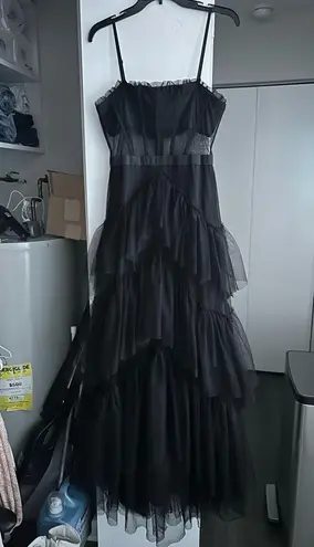 black tulle corset dress