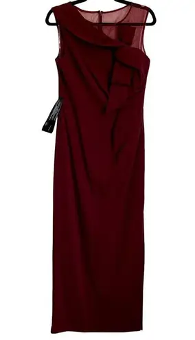 JS Collections NWT JS Collection Kirsten Neckline Bow Gown in Deep Red
