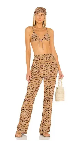 We Wore What NWT  XS Tiger Print High Rise Flare Pants