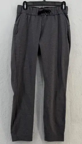 Lululemon On The Fly Pant *28" Heathered Black Jogger Lounge Pants Sz 4 Gray