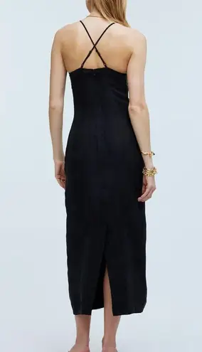 Madewell NWT  Black Crisscross Midi Slip Dress in Cupro-Blend Size 2