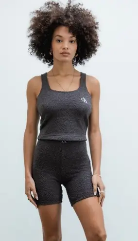 Calvin Klein  CK One Plush Sleep Bra Top NWT Size S - Dark Grey - Image 4