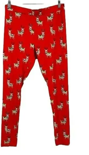 Munki Munki   Pajama Set Reindeer Fleece Long Sleeve Leggings Sleepwear Large