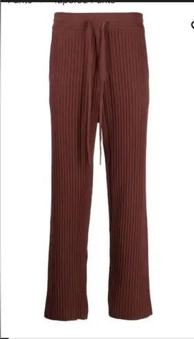 NANUSHKA WOMENS LARGE BEACH Elegant Brown Ribbed Women's Pants