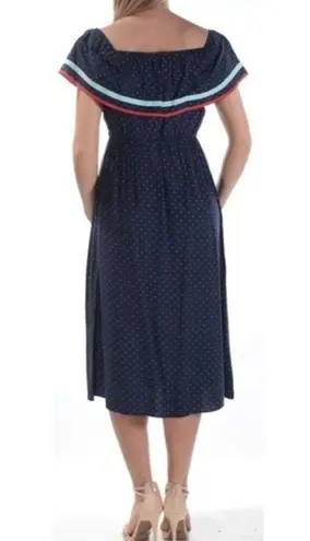 Maison Jules NAVY POLKA DOT MIDI BLOUSON DRESS