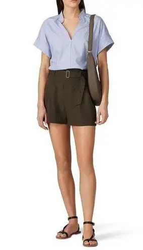 WAVERLY GREY Light Blue Dots Line Up Short Sleeve Top Size Medium