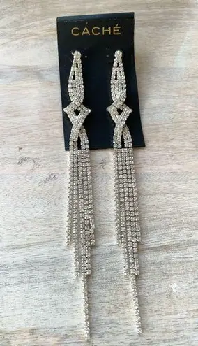 Cache  Crystal Waterfall Stud Earrings Glam