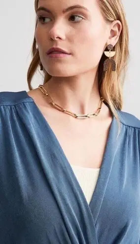 Green Envelope LA Blue Wrap Bodysuit