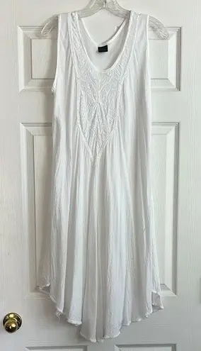 White Asymmetrical Tiered Sundress Coverup Size undefined