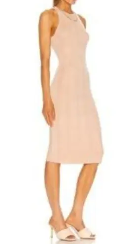 L'Agence  Shelby Bodycon Dress Ribbed Tank Dress Petal Nude Pink Size M