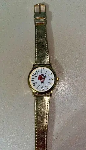 None NWOT Christmas Santa Gold Metallic Watch