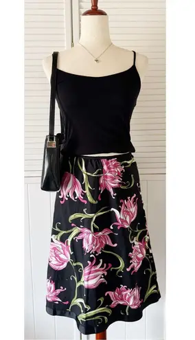 Speechless  Y2K Black Pink Floral Midi Skirt - Image 1