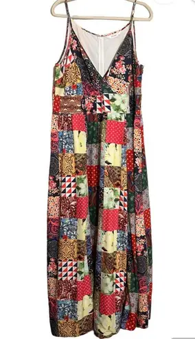 Eshakti Patch Print Surplice Crepe Maxi Dress SZ custom please see description