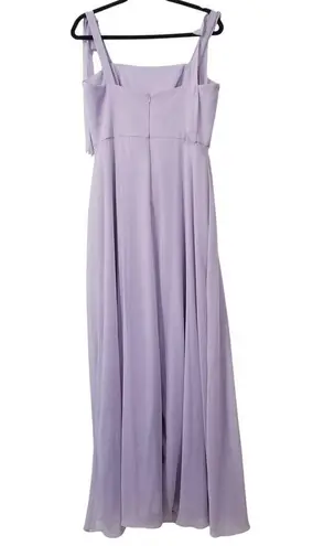 Dessy Collection Vivian Diamond Fit & Flare Long Gown Slit Bridesmaid Wedding Purple Size 10