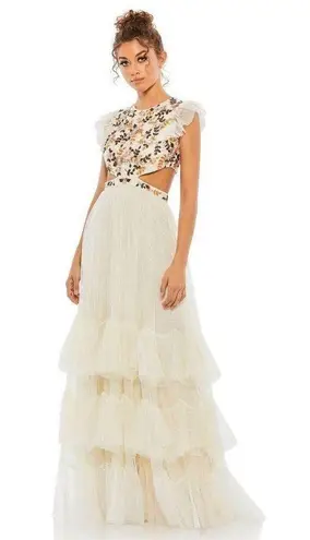 Mac Duggal 35106 Embroidered Bodice Cap Sleeve Gown Dress