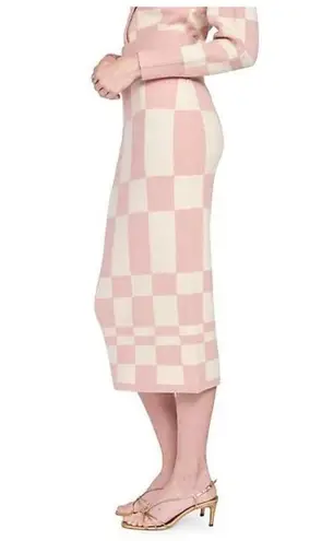 En Saison Josena Checkered Knit Midi Skirt
