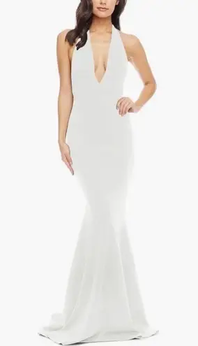 Dress the Population NWOT Camden Mermaid Hem halter white Gown sz XS