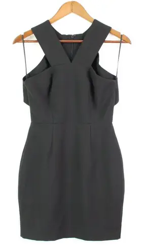 AQ/AQ AQAQ Shatter Cutout Halter Knee Length Dress Black Size 4