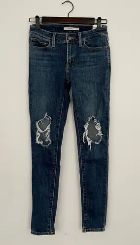 Levi's 711 knee ripped skinny denim jeans pants