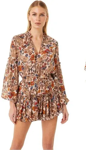 MISA Los Angeles NWT  Elisabetta Chiffon Mini Dress in Esperanza Print Size XS