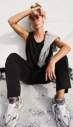 Free People Movement Hot Shot Twisted Back Onesie Size Small Black NWT FP Movement