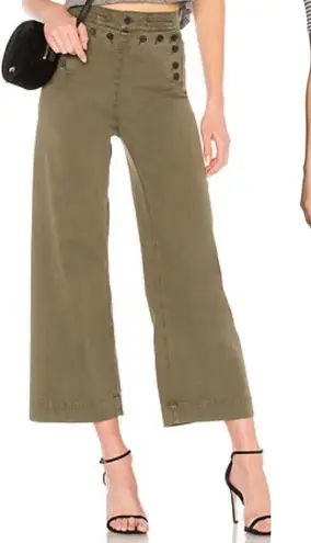 ALC Frank ALC pierce twill sailor pant in army green wide‎ leg women’s size 2 (small flaw) - Image 1