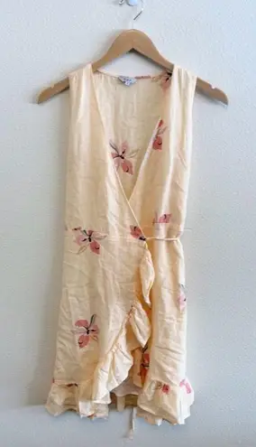 Rails Linen Floral Ruffle Madison Flounce Wrap Dress in Eden