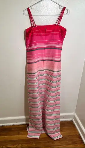 Vintage Nat Kaplan Couture Midi Dress Pink Stripes Size 6