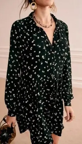 Sézane SEZANE Leana Floral Collared Button Front Long Sleeve Flowy Dress Size 40 (US 8)
