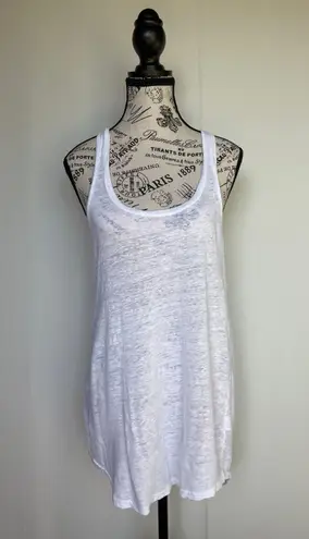 Koral Activewear white linen burnout tank top size XS extra small S small