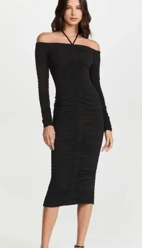ALC Frank NEW A.L.C. Black Ruched Avery Dress Long Sleeve Body con Size XS woman’s