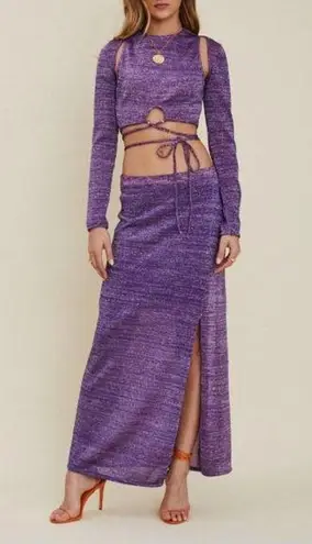 NWT Suboo Sigma Side Slit Maxi Skirt Size Medium Purple