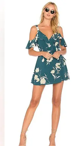 Privacy Please Revolve Hamlet Mini Wrap Dress in Sage Floral