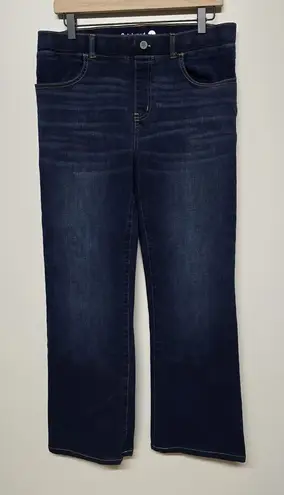 Betabrand 4-Pocket Jeans Sz Large Yoga Denim Pull on Pants Dark Wash Straight