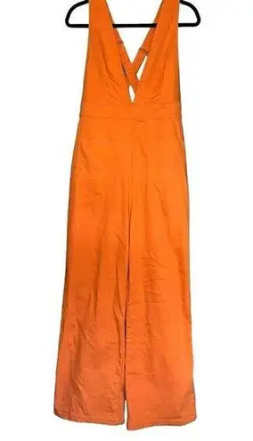 Sincerely Jules Size XL Orange Backless Jumpsuit Concert Festival Vacation Beach