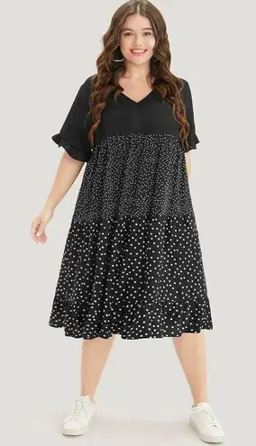 Bloomchic Size 18 - 20 • 2x •  • Polka Dot Pocket Ruffle Sleeve Knee Dress