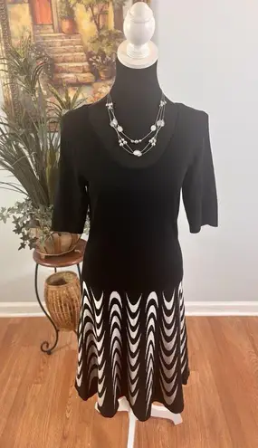 Gabby Skye Women Size M Black and Beige Sweater Dress Ethereal Goth Whimsical