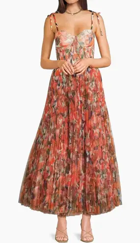 Hutch NEW Brianna Orange Tropical Floral Maxi Dress, Small, MSRP $398