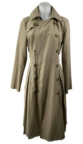 JACK Women's Tan Long Sleeve Double Breasted Longline Trench Coat Jacket Size M
