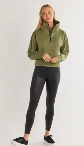 Dudley Stephens Dunning Quarter Zip Pullover in Power Stretch Army Green M $158 Size M