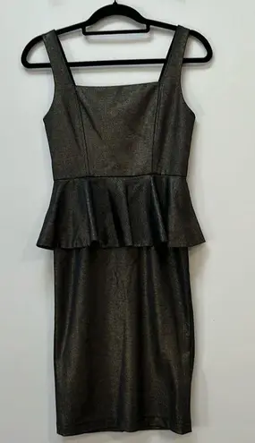 Alice + Olivia  Dahlia Metallic Peplum Mini Bodycon Tank Dress Size 6