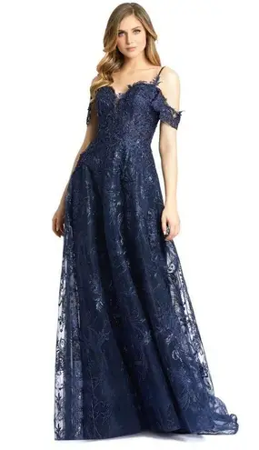 Mac Duggal 20287 Womens Embellished Cold Shoulder Sweetheart A Line Gown