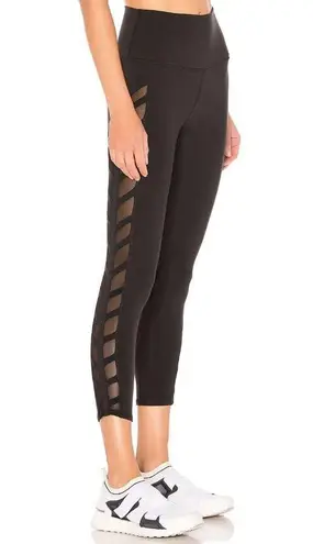 Alo Chevron Capri Semi Sheer Legging Black Womens Size XS