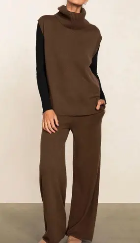 NakedCashmere brown Bruna Sleeveless Cashmere Turtleneck sweater vest NEW Size M