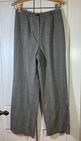 Carlisle VTG Plaid Wool Blend Retro Trouser 8 Gray Red Classic Career Pants READ - Image 1