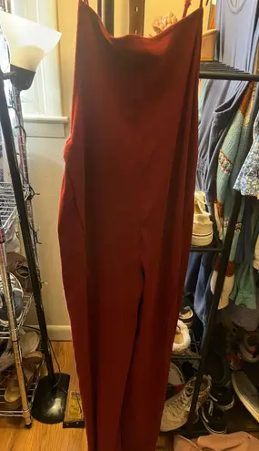 ee:some Burgundy Flare Jumpsuit